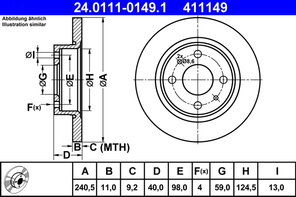 Disc frana ATE 24.0111-0149.1