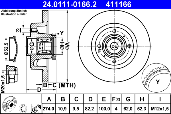 Disc frana ATE 24.0111-0166.2