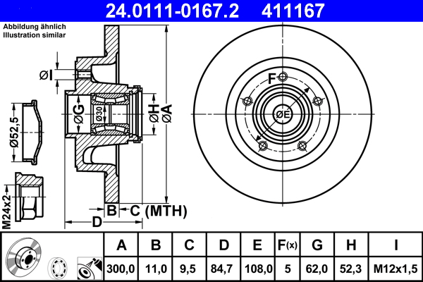 Disc frana ATE 24.0111-0167.2