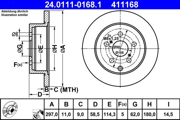 Disc frana ATE 24.0111-0168.1