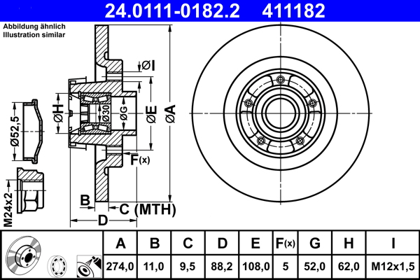 Disc frana ATE 24.0111-0182.2