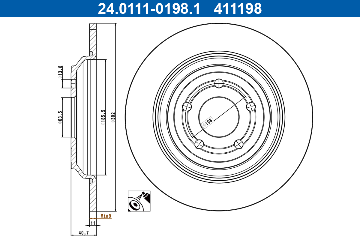 Disc frana ATE 24.0111-0198.1
