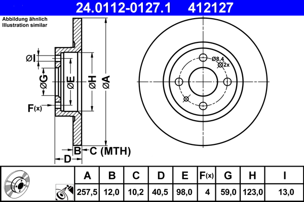Disc frana ATE 24.0112-0127.1