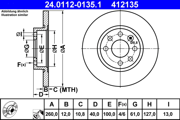 Disc frana ATE 24.0112-0135.1