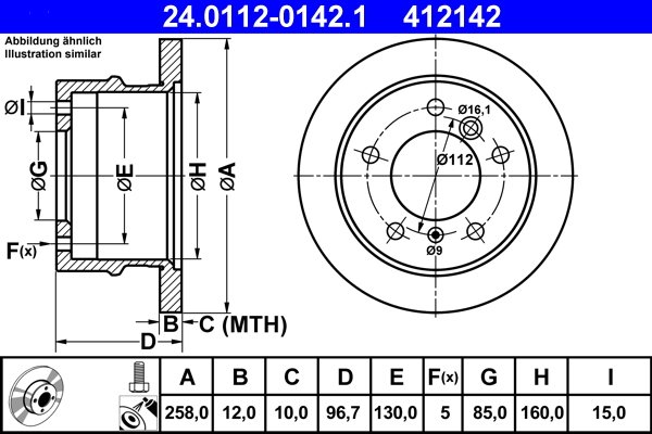 Disc frana ATE 24.0112-0142.1