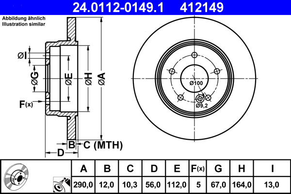 Disc frana ATE 24.0112-0149.1