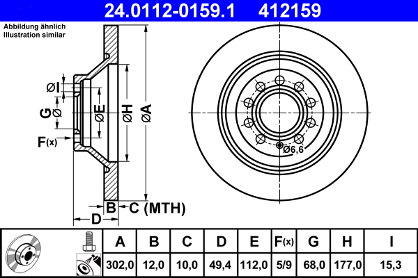 Disc frana ATE 24.0112-0159.1