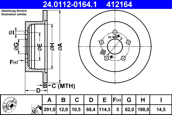 Disc frana ATE 24.0112-0164.1