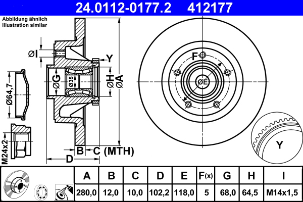Disc frana ATE 24.0112-0177.2