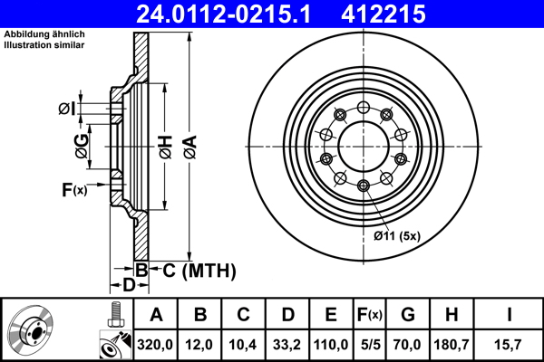 Disc frana ATE 24.0112-0215.1