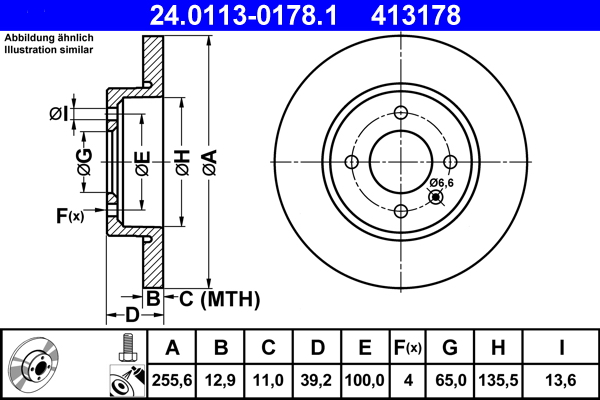 Disc frana ATE 24.0113-0178.1