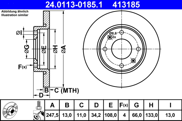 Disc frana ATE 24.0113-0185.1