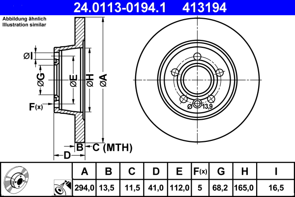 Disc frana ATE 24.0113-0194.1