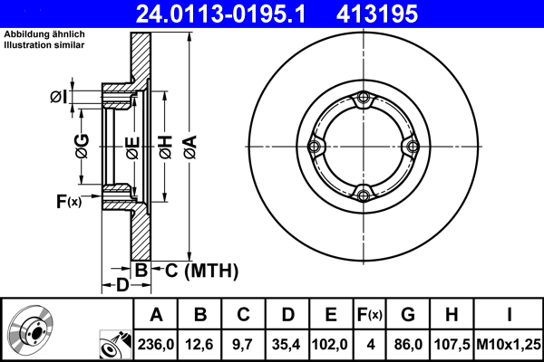 Disc frana ATE 24.0113-0195.1