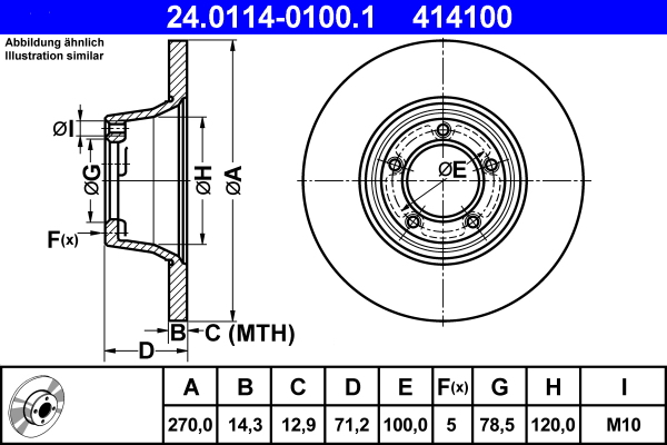 Disc frana ATE 24.0114-0100.1