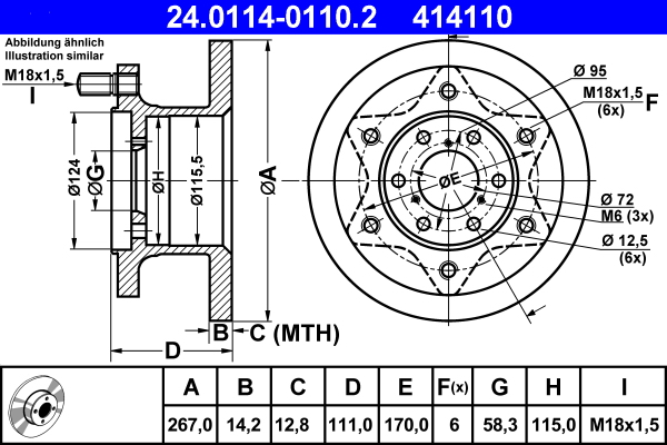 Disc frana ATE 24.0114-0110.2