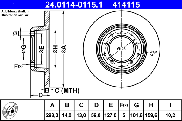 Disc frana ATE 24.0114-0115.1