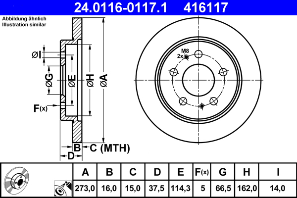 Disc frana ATE 24.0116-0117.1