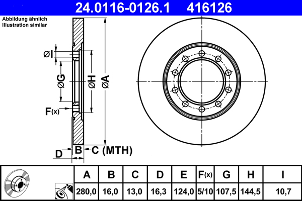 Disc frana ATE 24.0116-0126.1