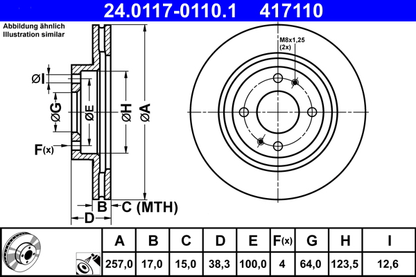 Disc frana ATE 24.0117-0110.1