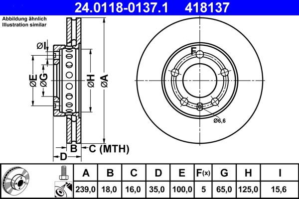 Disc frana ATE 24.0118-0137.1