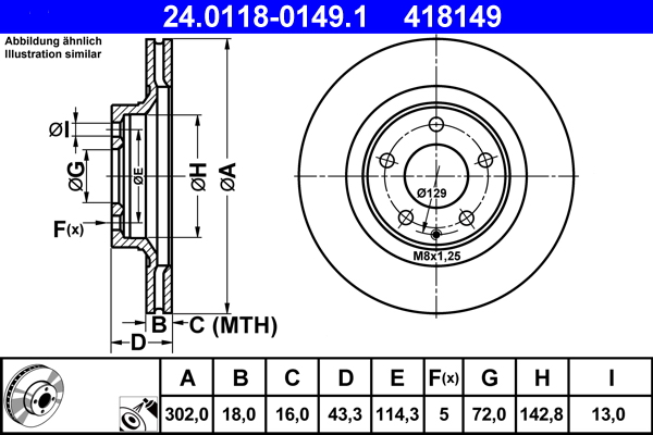 Disc frana ATE 24.0118-0149.1