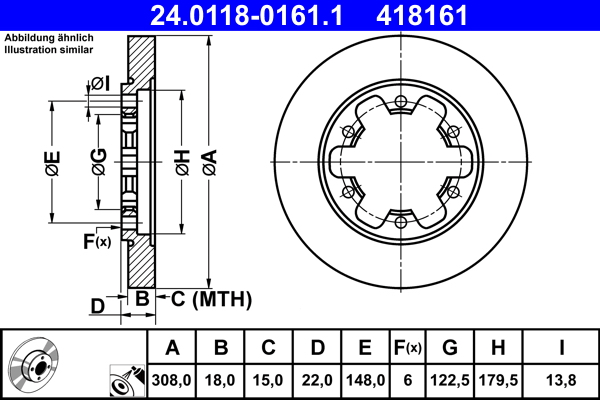 Disc frana ATE 24.0118-0161.1