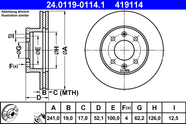Disc frana ATE 24.0119-0114.1