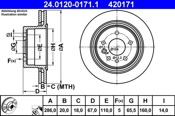Disc frana ATE 24.0120-0171.1