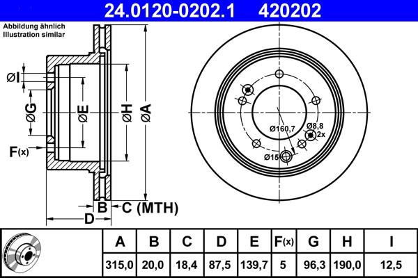 Disc frana ATE 24.0120-0202.1
