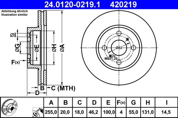 Disc frana ATE 24.0120-0219.1
