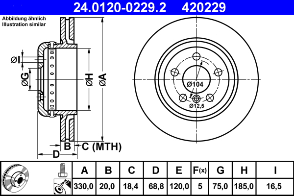 Disc frana ATE 24.0120-0229.2