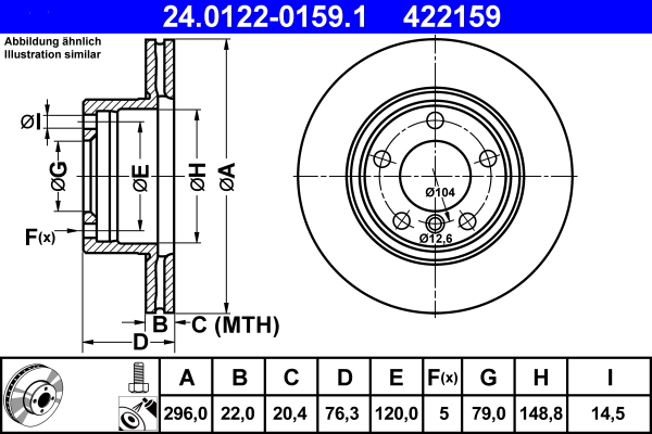 Disc frana ATE 24.0122-0159.1