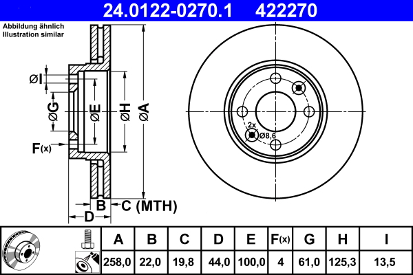 Disc frana ATE 24.0122-0270.1