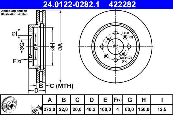 Disc frana ATE 24.0122-0282.1
