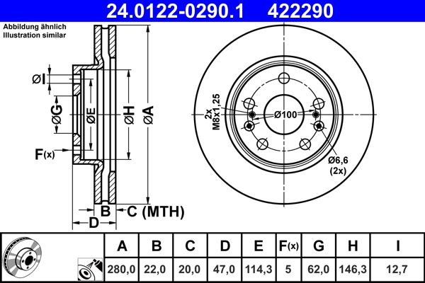 Disc frana ATE 24.0122-0290.1