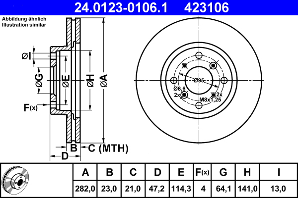 Disc frana ATE 24.0123-0106.1
