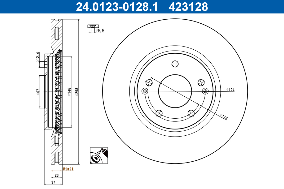 Disc frana ATE 24.0123-0128.1