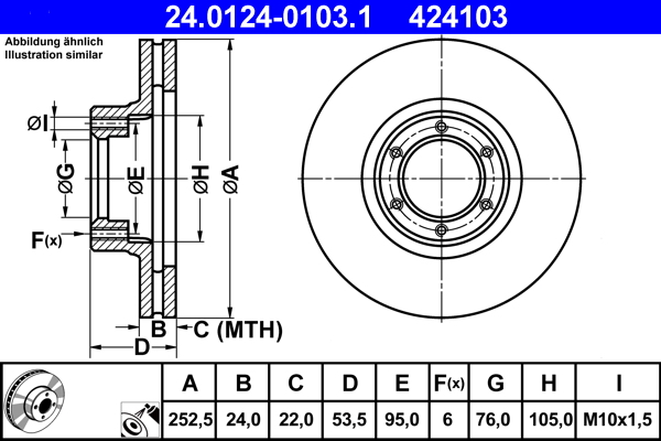 Disc frana ATE 24.0124-0103.1