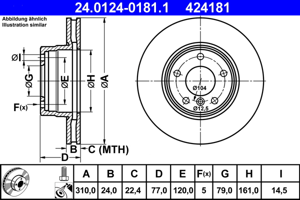 Disc frana ATE 24.0124-0181.1