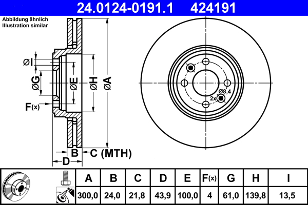 Disc frana ATE 24.0124-0191.1