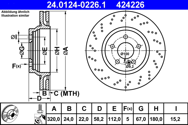 Disc frana ATE 24.0124-0226.1