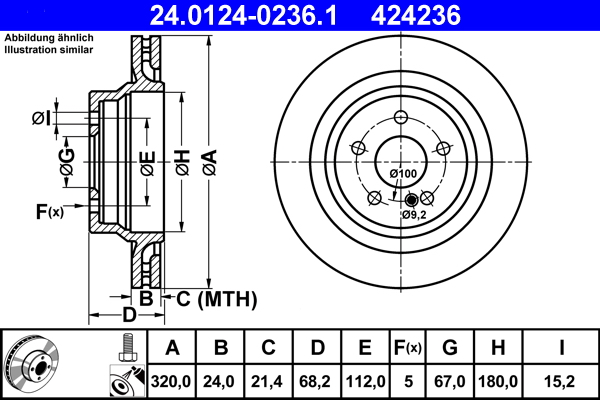 Disc frana ATE 24.0124-0236.1