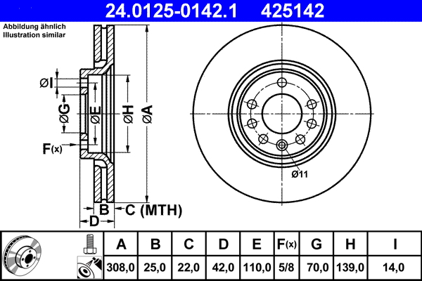 Disc frana ATE 24.0125-0142.1