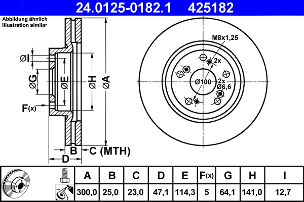Disc frana ATE 24.0125-0182.1