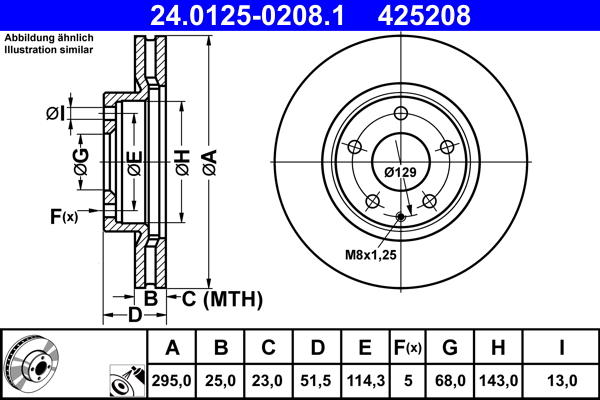Disc frana ATE 24.0125-0208.1