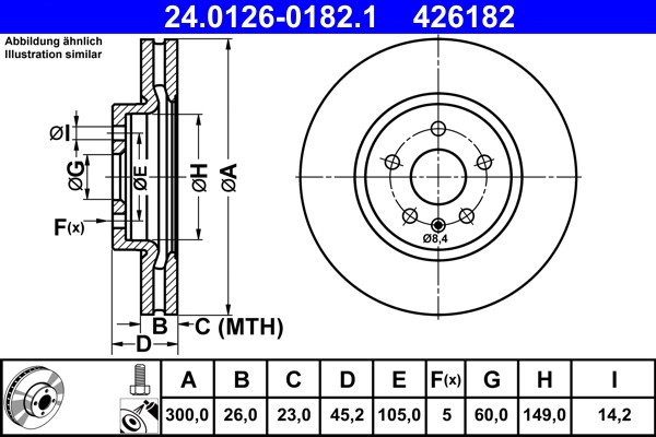 Disc frana ATE 24.0126-0182.1