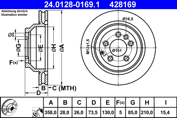 Disc frana ATE 24.0128-0169.1