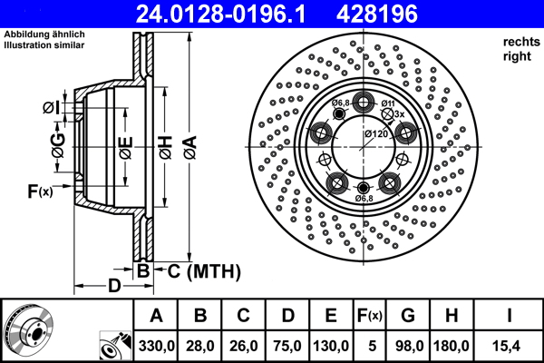 Disc frana ATE 24.0128-0196.1