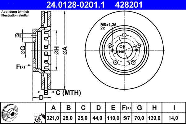 Disc frana ATE 24.0128-0201.1